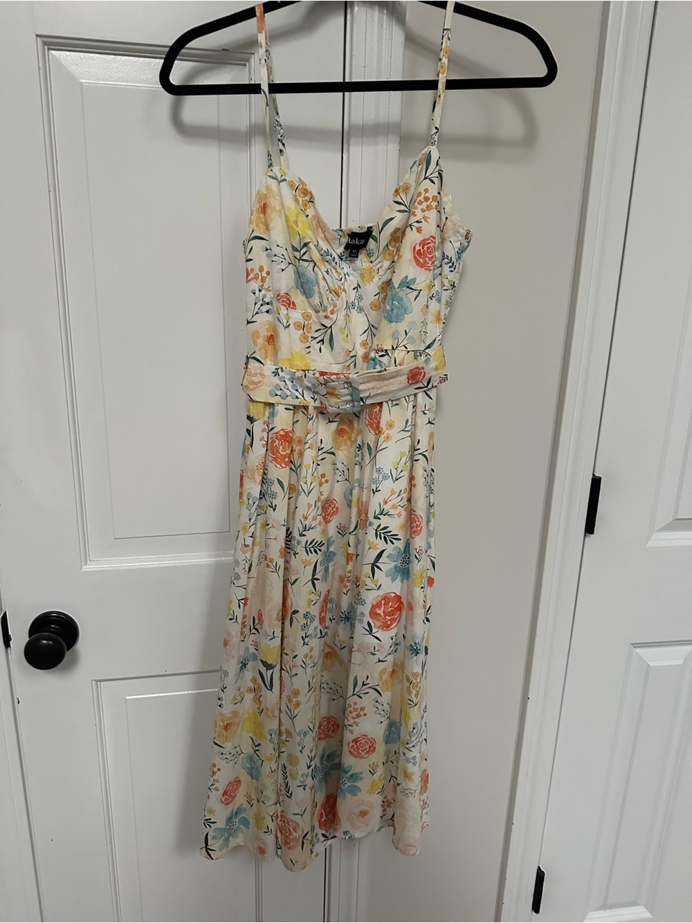 Red Dress Boutique Cream Floral Spaghetti-Strap Midi Dress